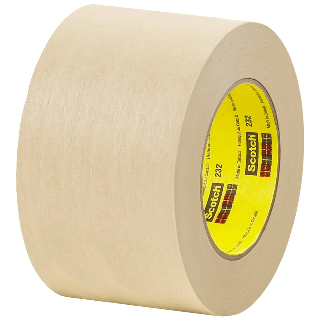 3M High Performance Masking Tape 232 Tan, 72 mm x 55 M 6.3 Mil G91761