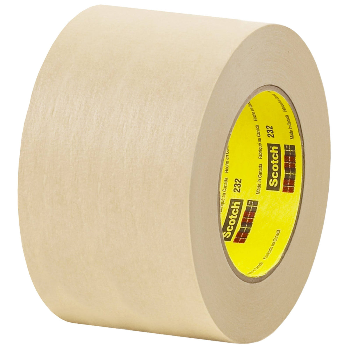 3M High Performance Masking Tape 232 Tan, 72 mm x 55 M 6.3 Mil G91761