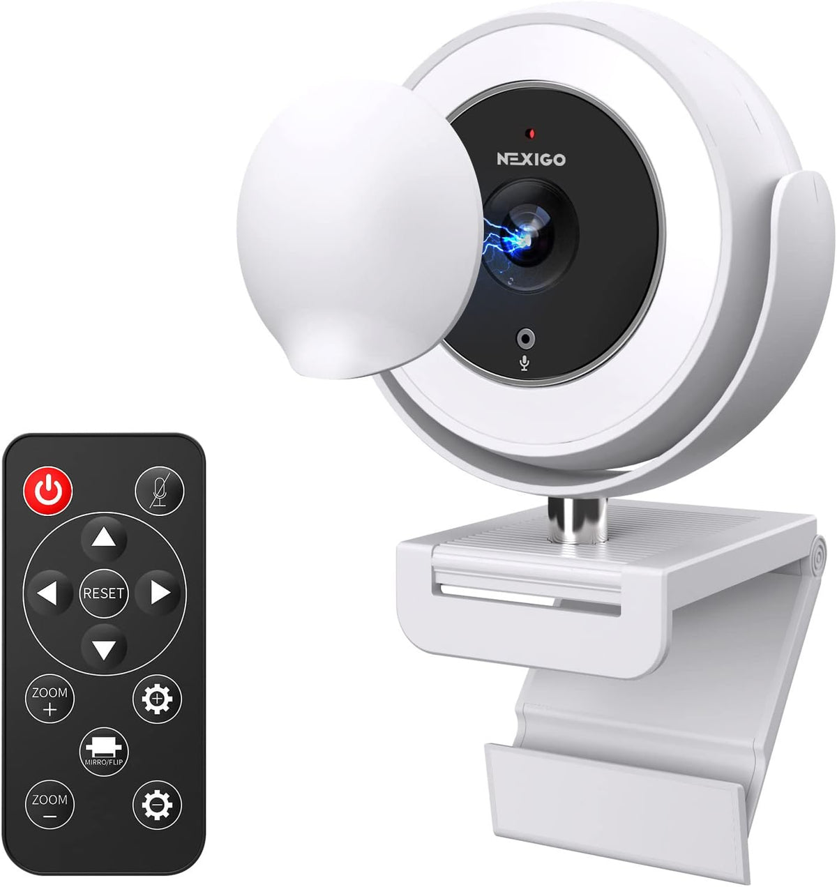 White 1080P Webcam with Remote Control U168150