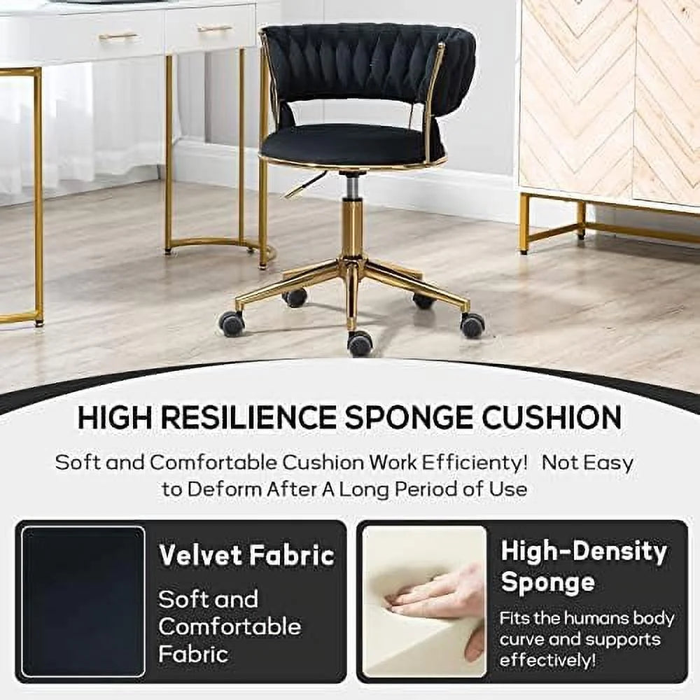 Velvet Height Adjustable Swivel Office Chair with Wheels Z593