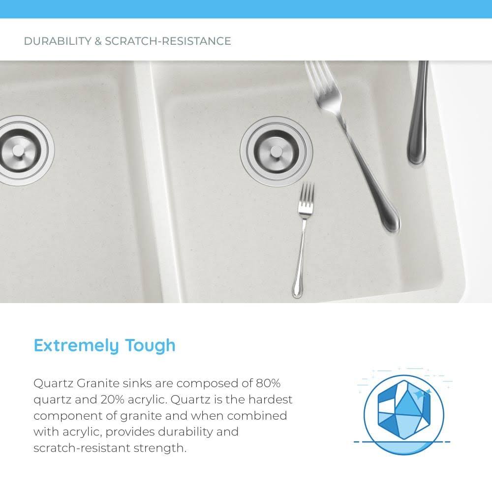 Quartz Granite Drop-in Kitchen Sink with Flange P415