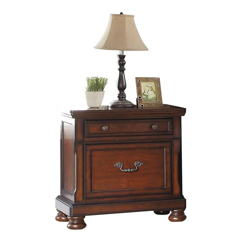 Cherry Finish 1Pc Nightstand Bedside Table K8110