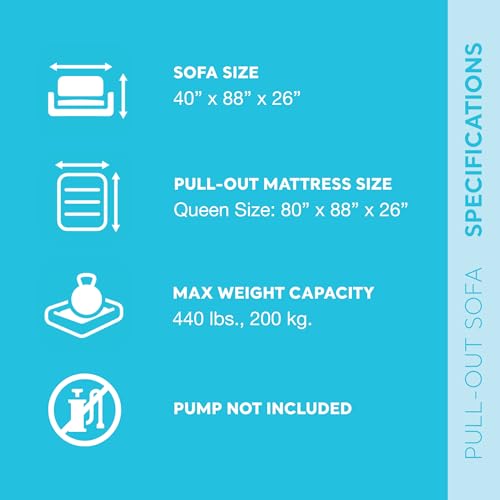 Inflatable Pull-Out Sofa and Queen Size Air Mattress Bed T380