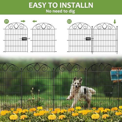 48" H x 21' L Rustproof Metal Garden Fence Panel S327