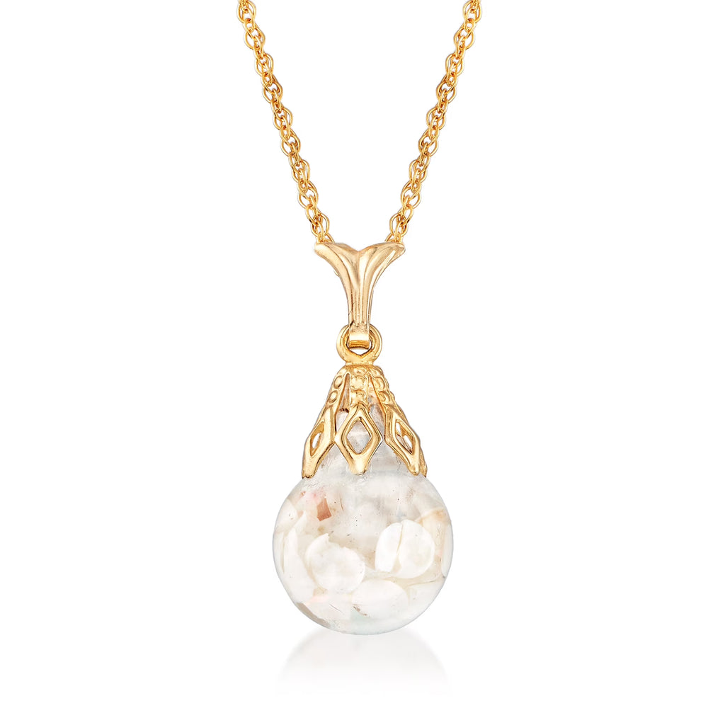 Floating Opal Pendant Necklace in 14kt Yellow Gold J4677