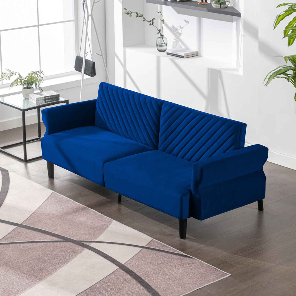 Convertible Futon Sofa Bed Blue W116