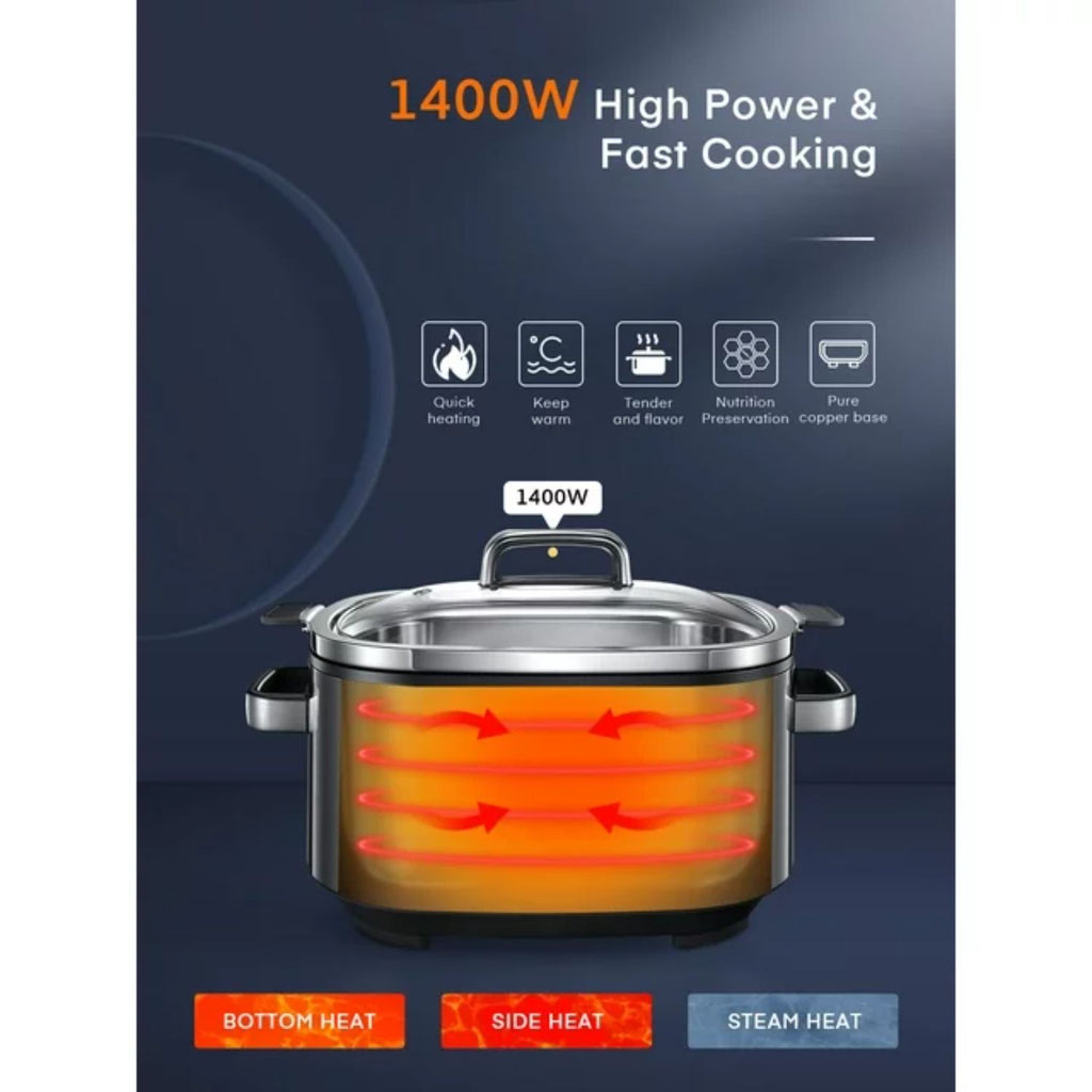 Refurbished 6Qt Silver Programmable Slow Cooker E496