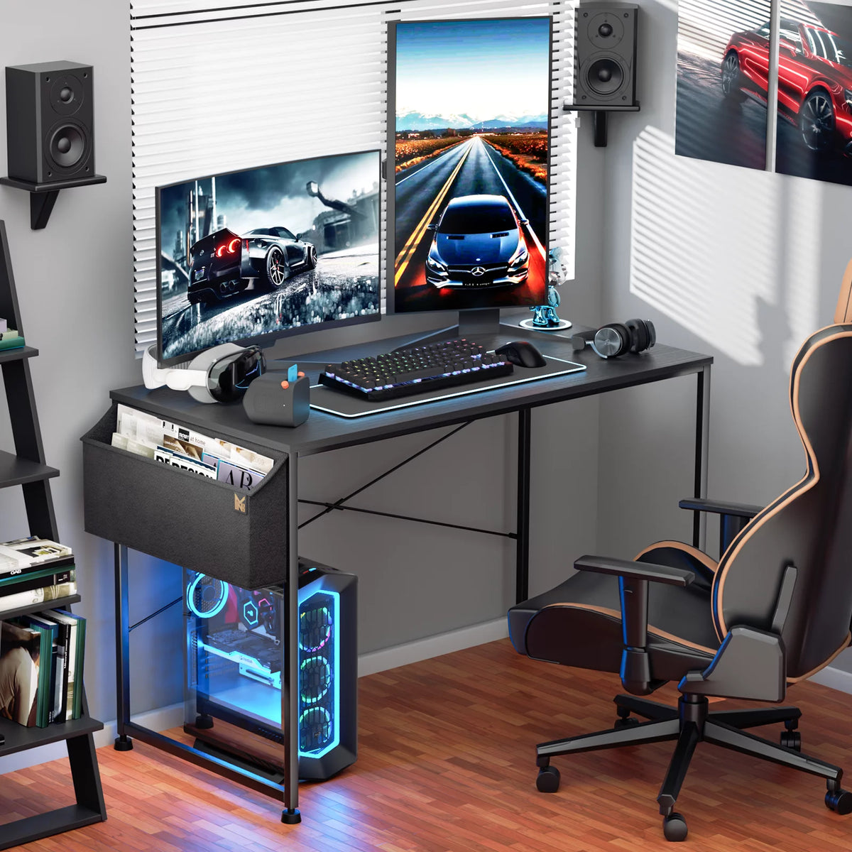 Black Computer Desk with Storage Bag N277760