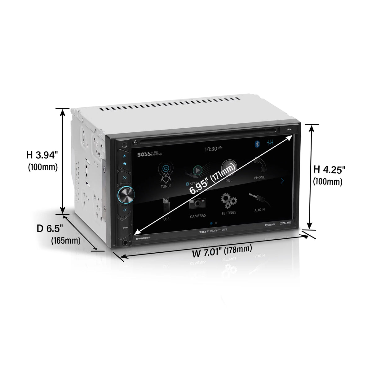 6.95 Inch Double Din Bluetooth Touchscreen Car Stereo V940