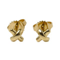 Yellow Gold Cross Stitch Earrings P68135
