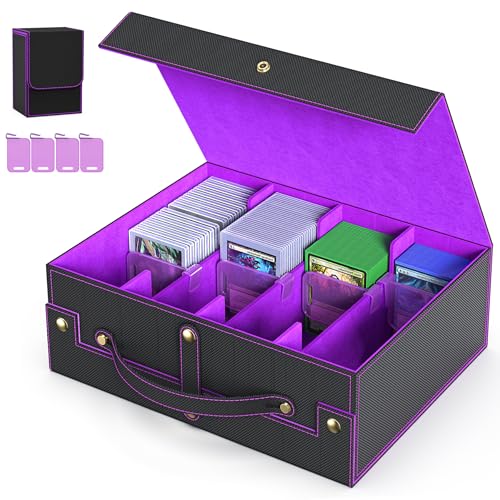 Black Grey Trading Card Storage Box with Portable Handle C514714