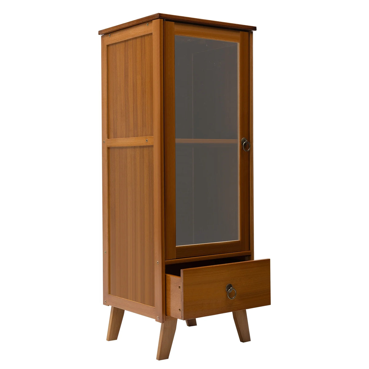 Brown Bamboo Sideboard Cabinet with 1 Drawer X469