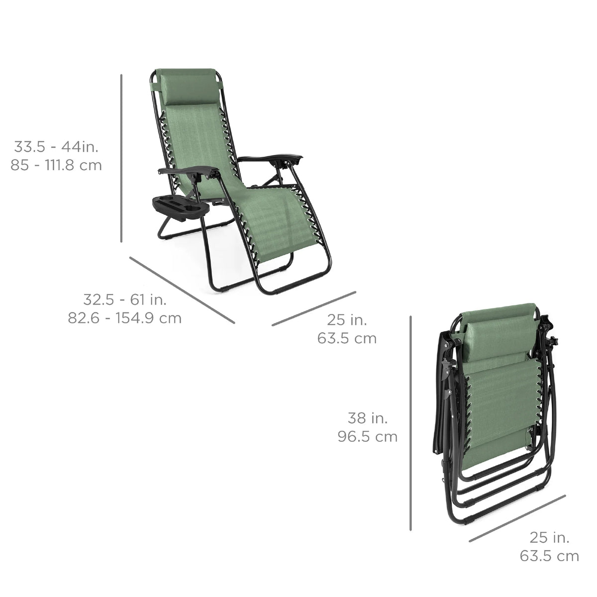 Set of 2 Gray Zero Gravity Lounge Chair Recliners I41035