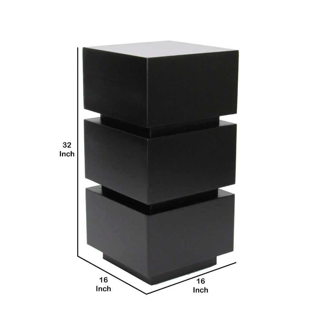 Antique Black Wooden Pedestal Stand Z856358