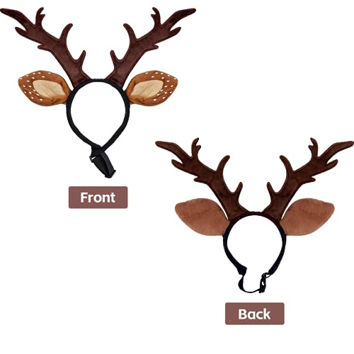 Dog Cat Christmas Reindeer Antlers Headband Adjustable Pet Costume K77784