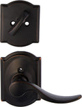 Aged Bronze Interior Lever Set with Single Cylinder Deadbolt Pack of 2 P2155