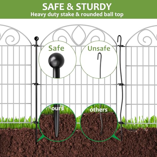 48" H x 21' L Rustproof Metal Garden Fence Panel S327