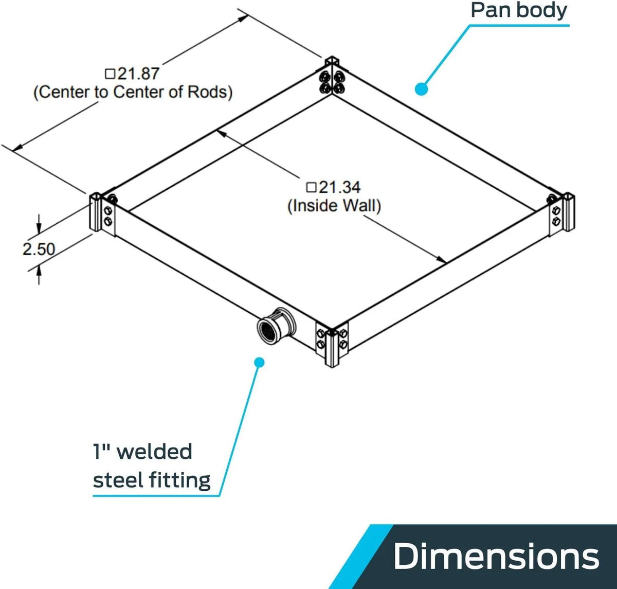 Ceiling Mounted Water Heater Platform with Steel Drain, Up To 20 Gallons L569