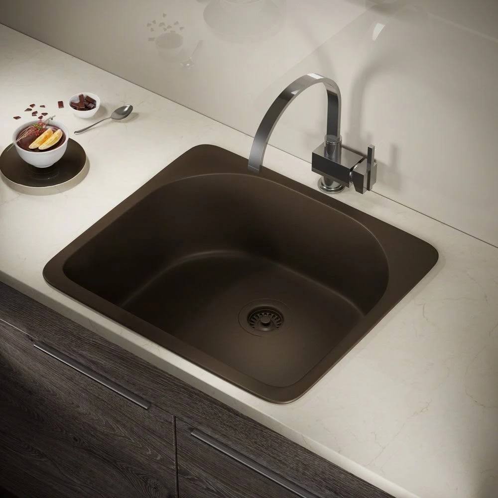 Quartz Granite Drop-in Kitchen Sink with Flange P415