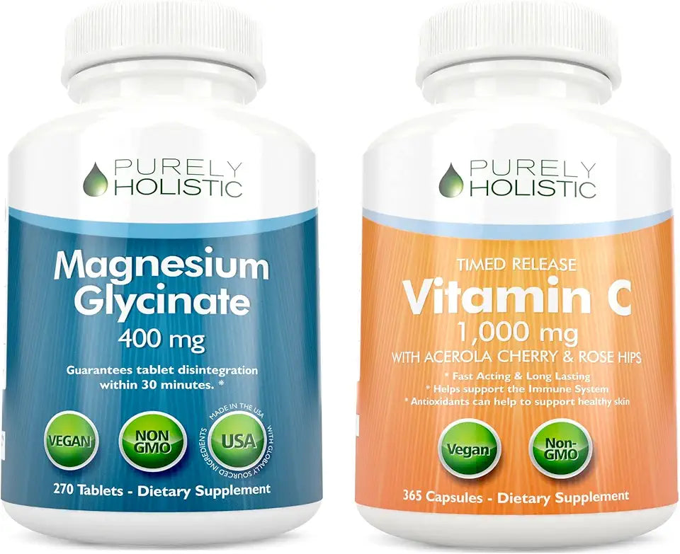 Magnesium Glycinate 400mg + Vitamin C 1000mg Tablets & Capsules C9308