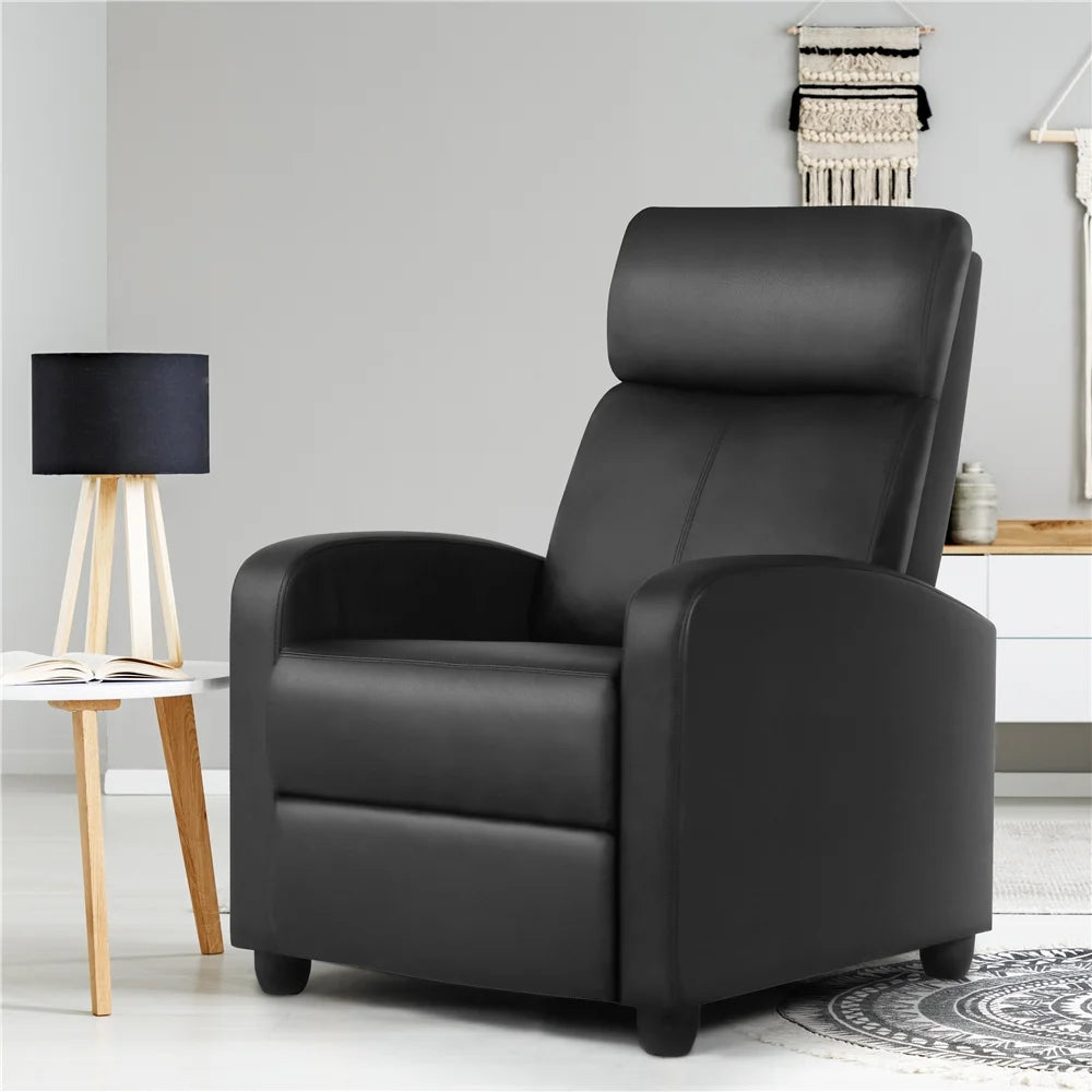 2pcs Black PU Leather Recliner Chair A962