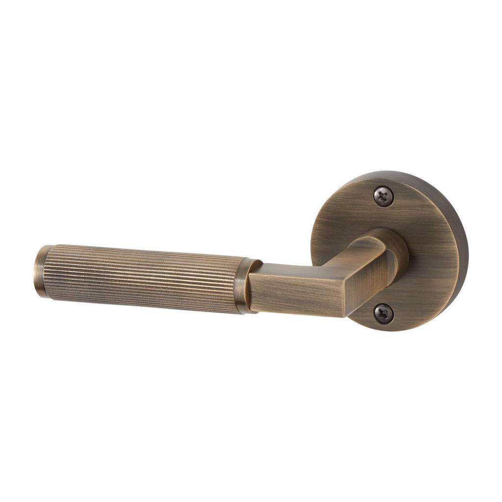 Antique Brass Dummy Door Plate with Lever Handle X40962