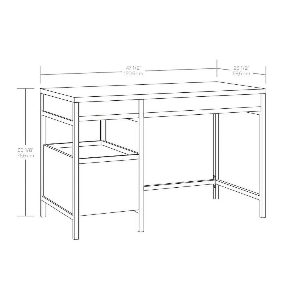 Engineered Wood Pedestal Desk in Mystic Oak Finish Q961243