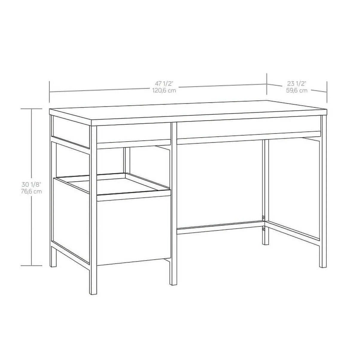 Engineered Wood Pedestal Desk in Mystic Oak Finish Q961243