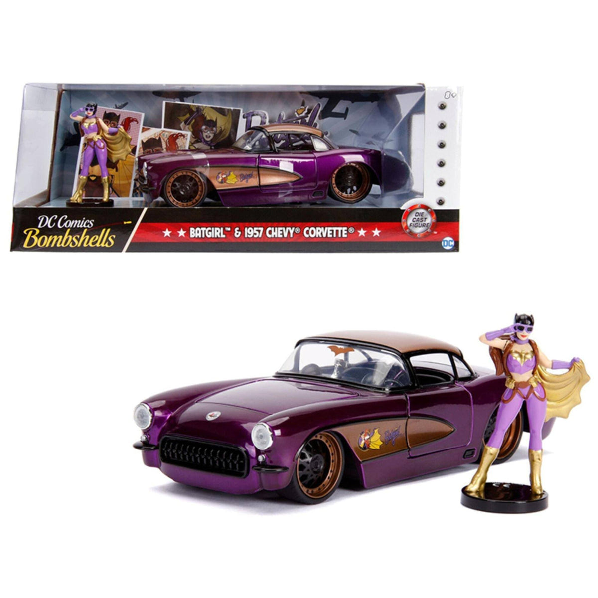 Purple Diecast Corvette with Batgirl Figure Q25786