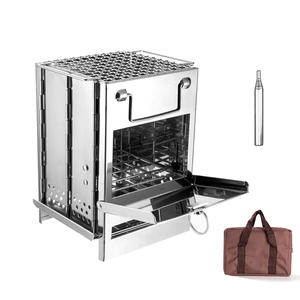 Wood Burning Stove Set, Portable BBQ Grill X26016