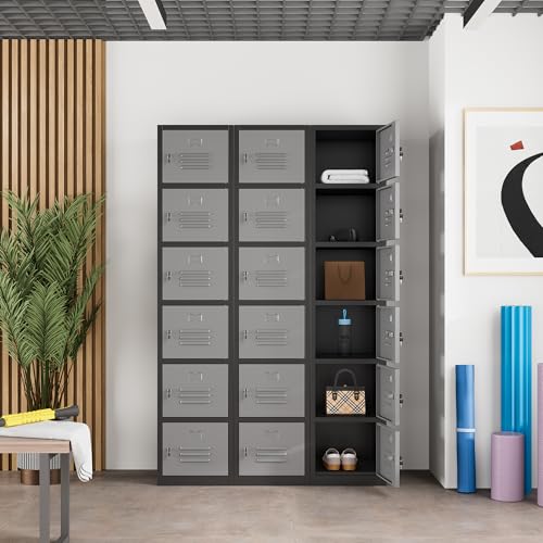 71" Tall Grey Steel Lockable Metal Locker P1375