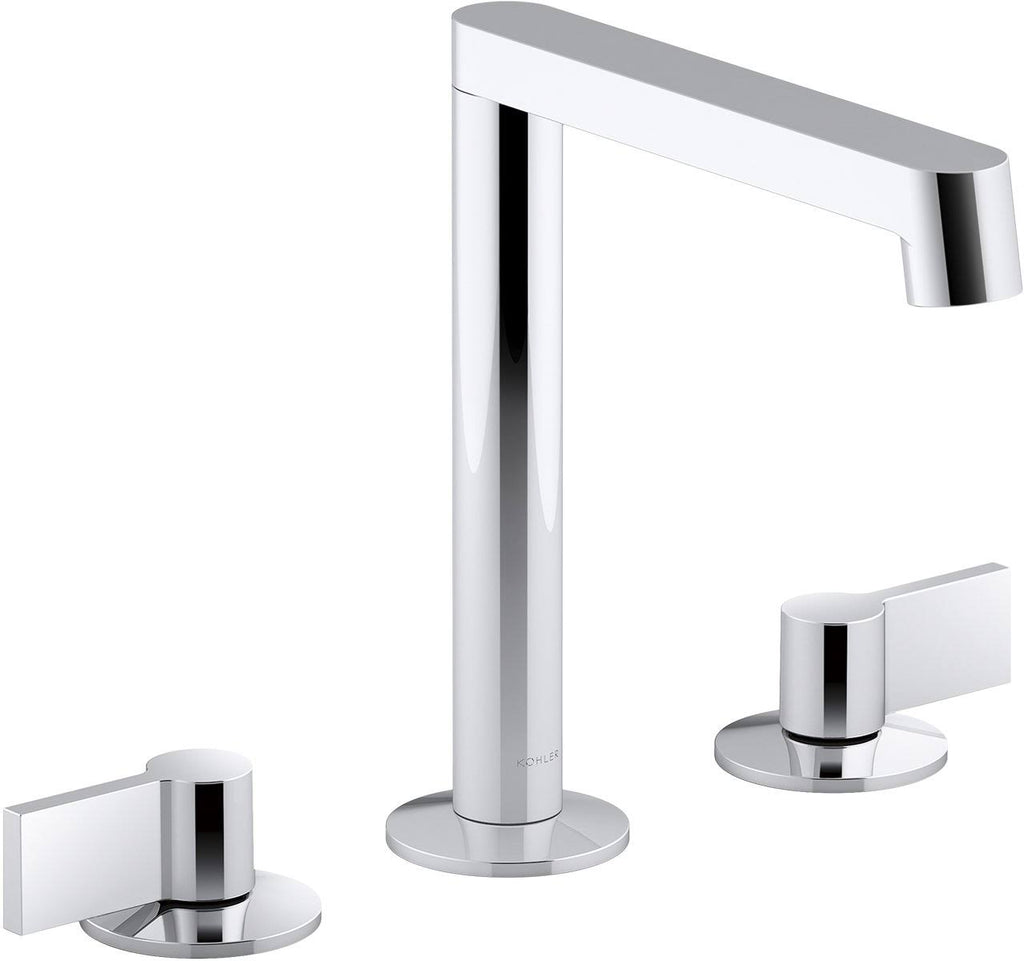 Polished Chrome Wide Spread Bathroom Faucet with Lever Handles S391