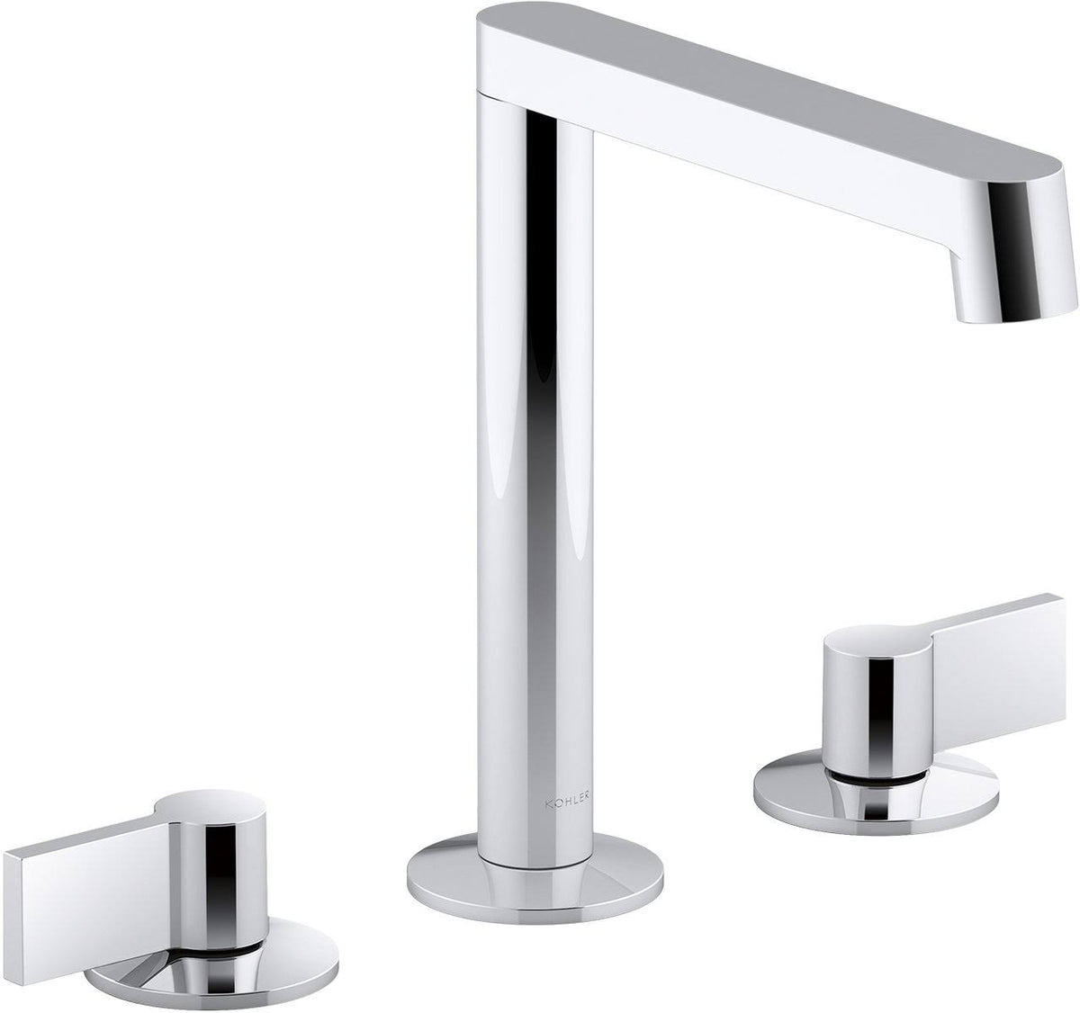 Polished Chrome Wide Spread Bathroom Faucet with Lever Handles S391