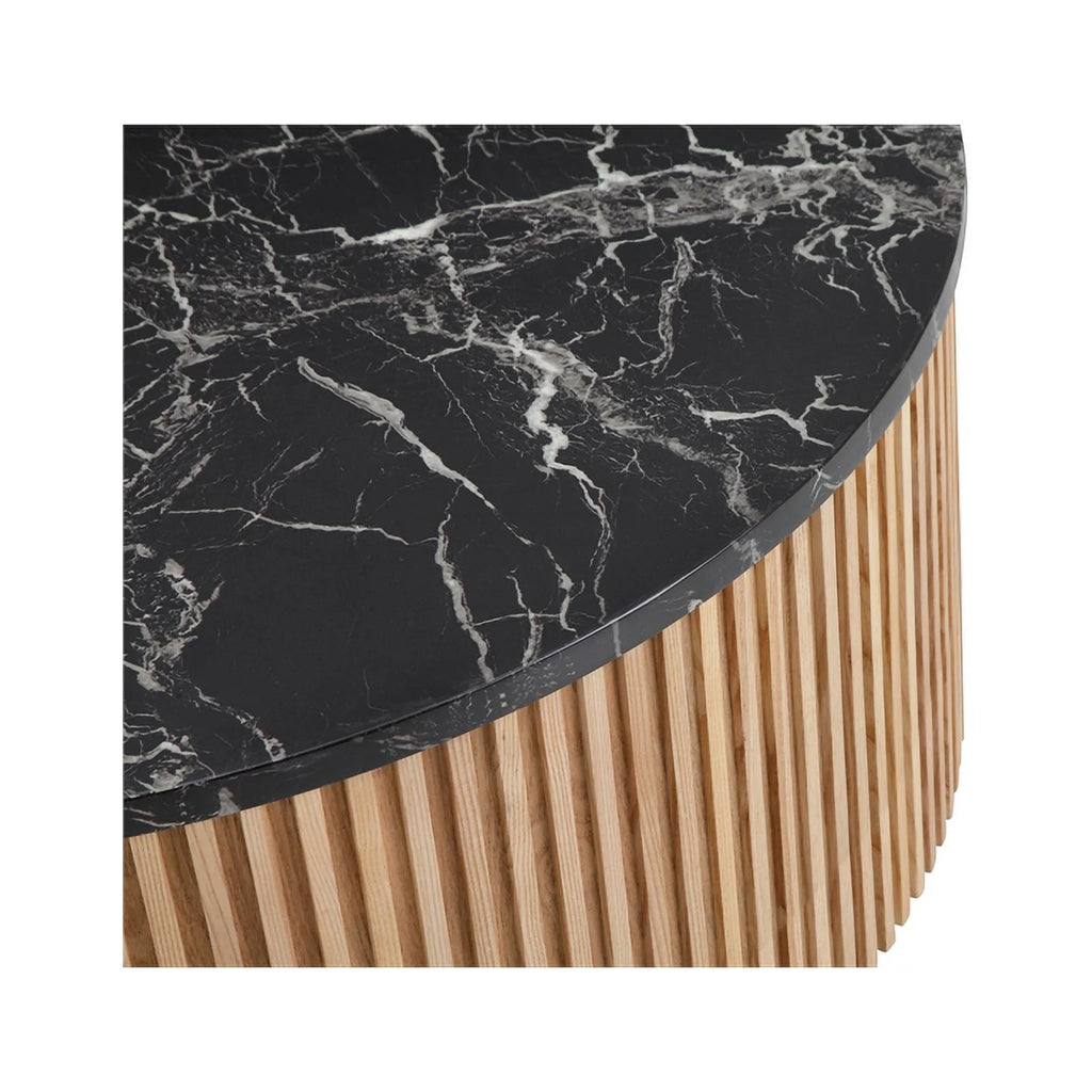 Black Faux Marble Wood Coffee Table E960