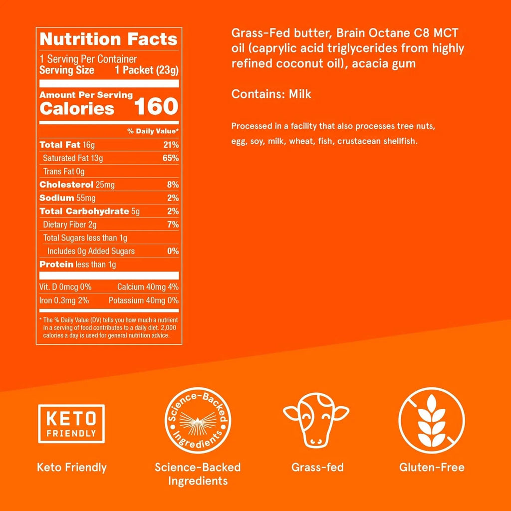 Grass Fed Butter and Brain Octane Single Serve Packets L808982
