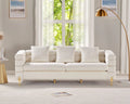 White Oversized 3 Seater Bouclé Sofa D693