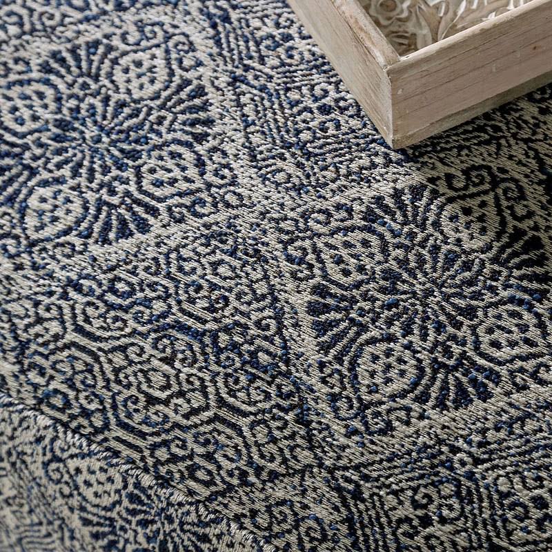 Ivory Navy Ottoman G75554