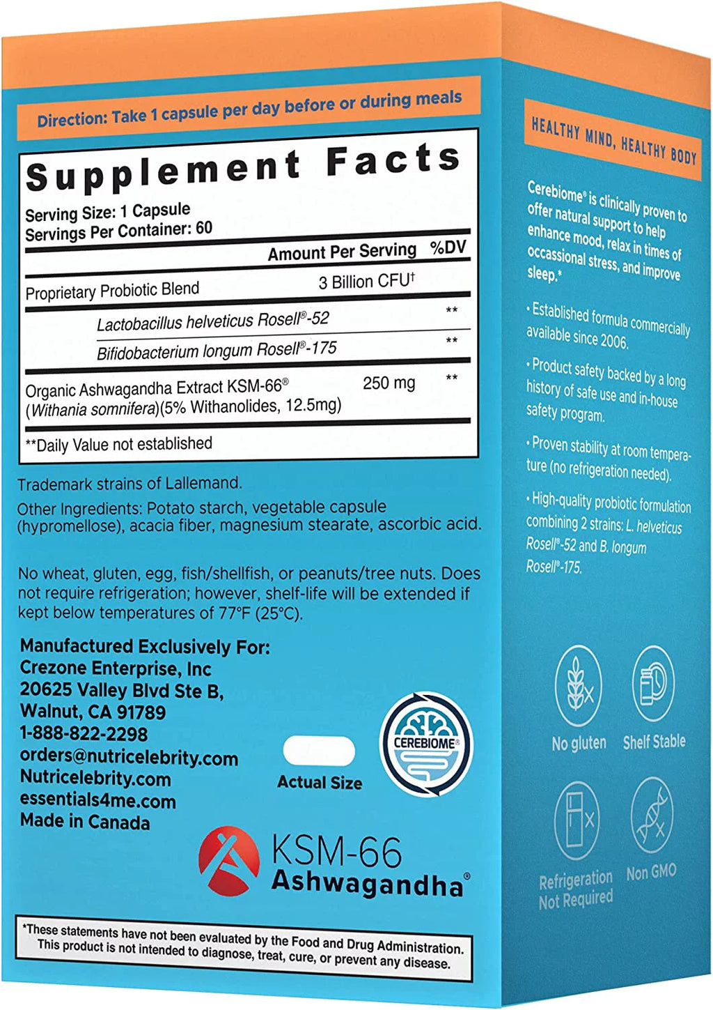 Ashwagandha KSM-66 Vegan Non GMO Supplement G4395