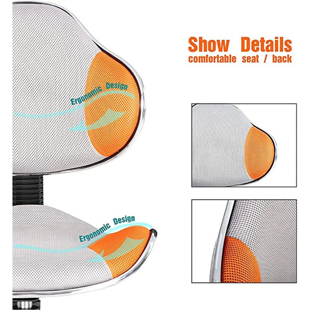 Orange Low Back Metal Computer Chair D587147