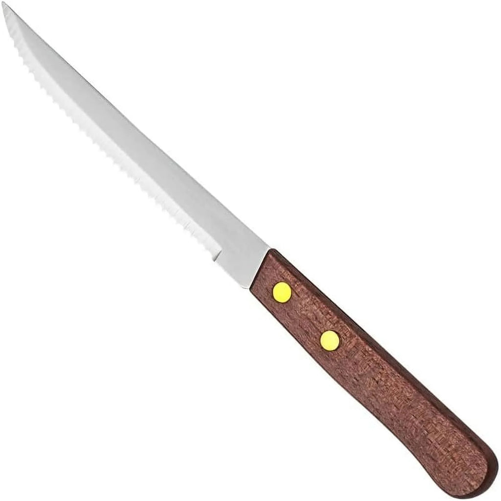 4-1/2-Inch Stainless Steel Serrated-Edge Steak Knives with Wooden Handles K535