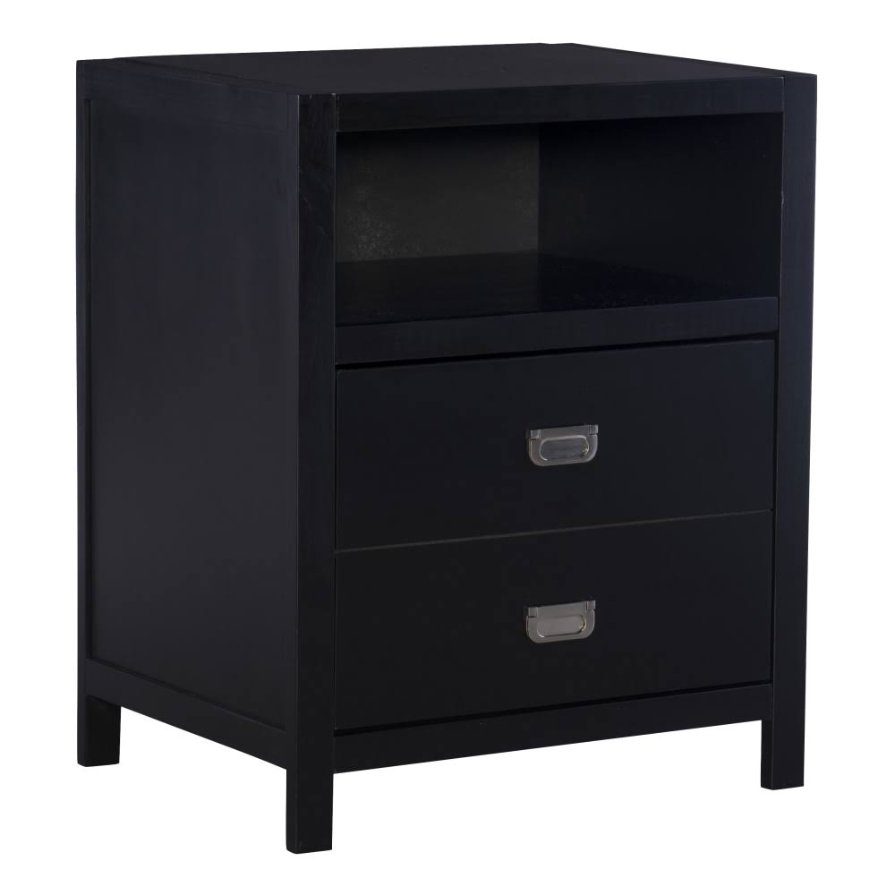 2-Drawer End Table with Shelf, Black E913291