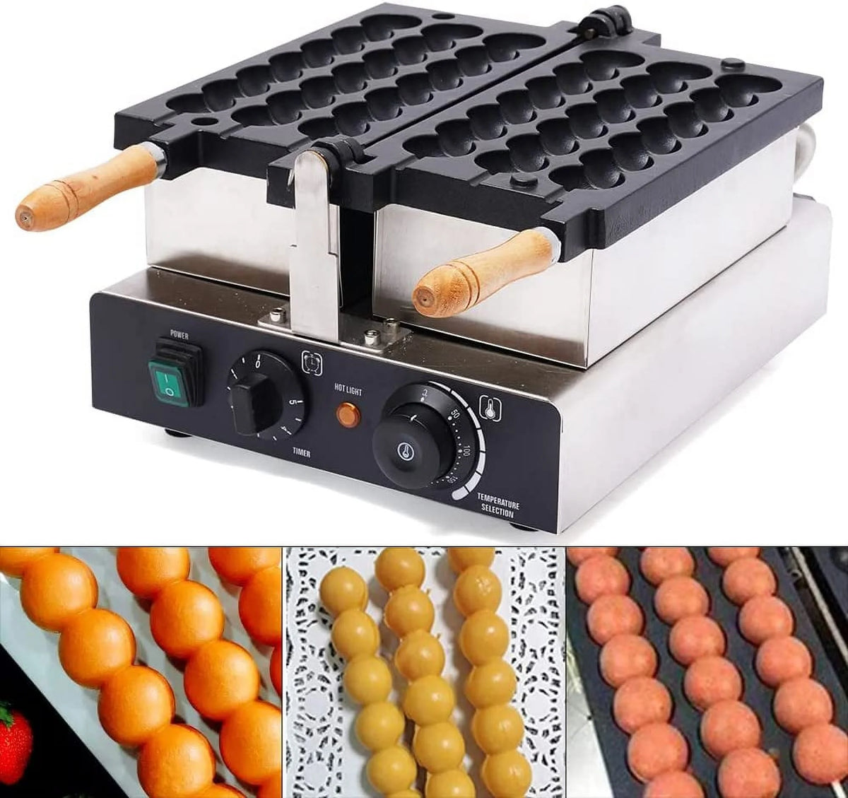 Nonstick Electric Rotating Waffle Ball Machine H8306