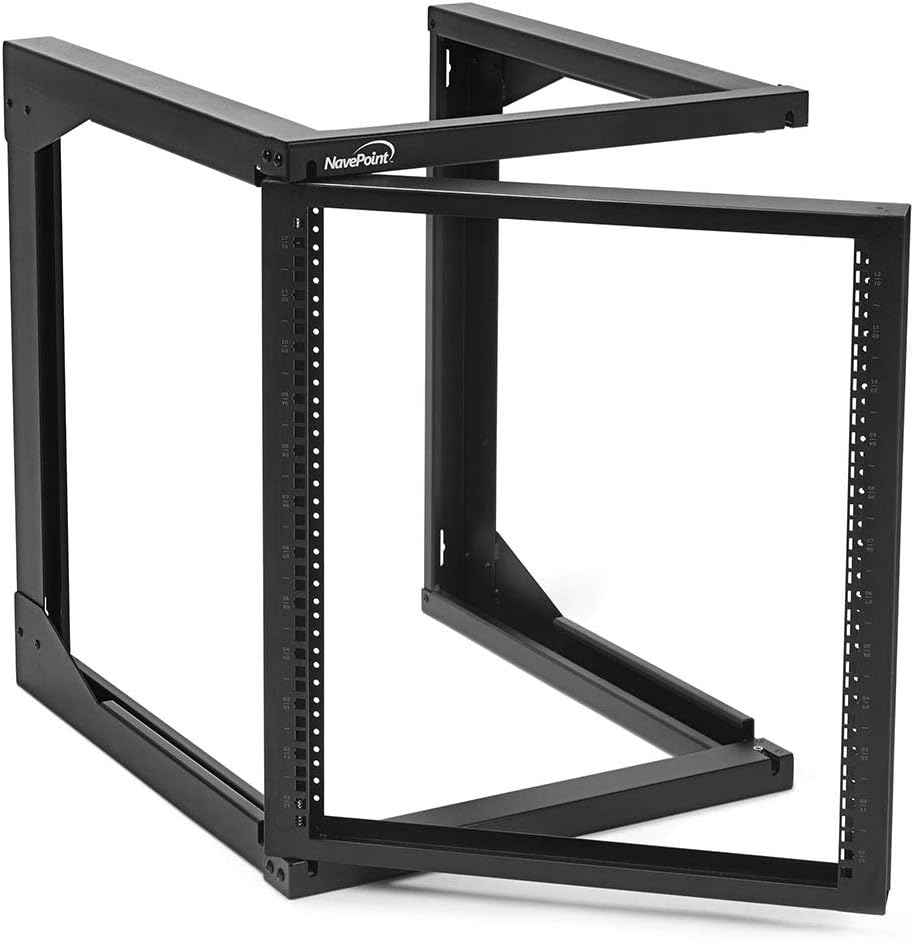 12U Wall Mount Open Frame Network Rack with Swing Out Hinged Gate Q576560