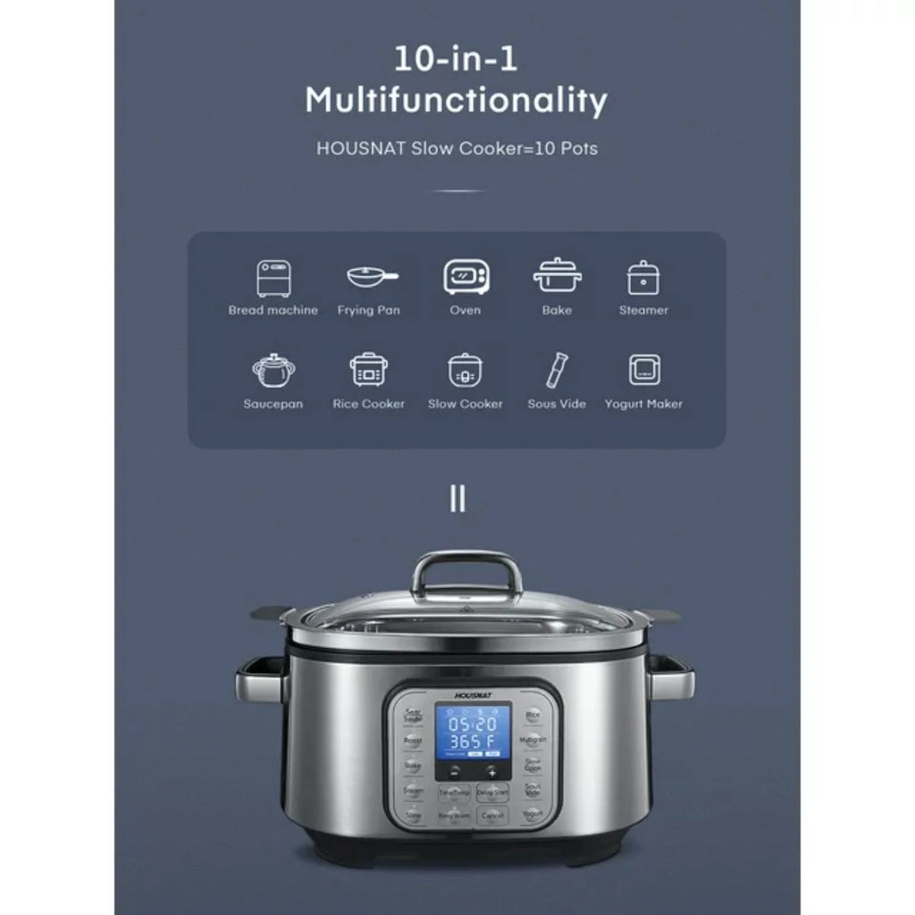 Refurbished 6Qt Silver Programmable Slow Cooker E496
