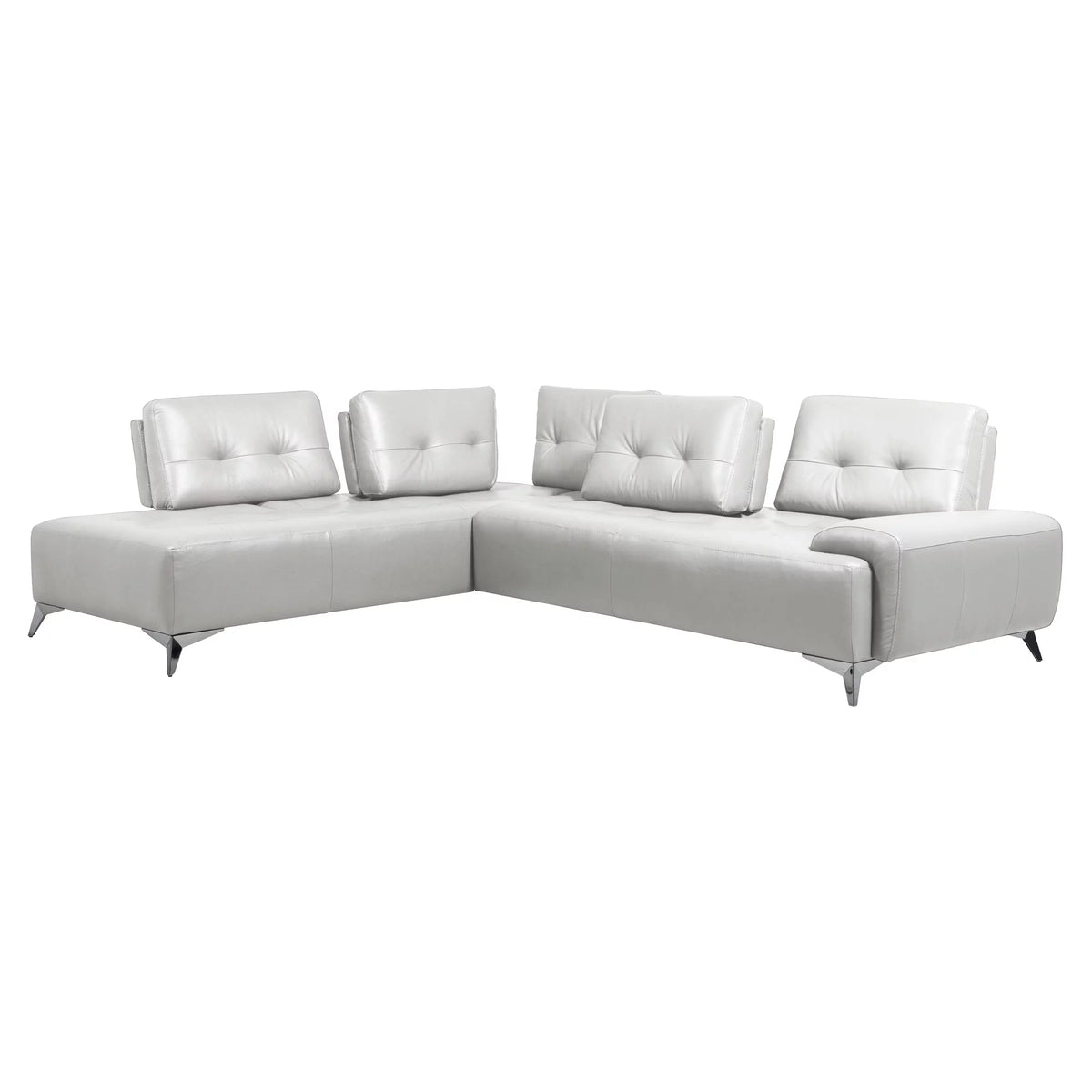 Pearl White 2-Piece Upholstered Sectional Sofa O719