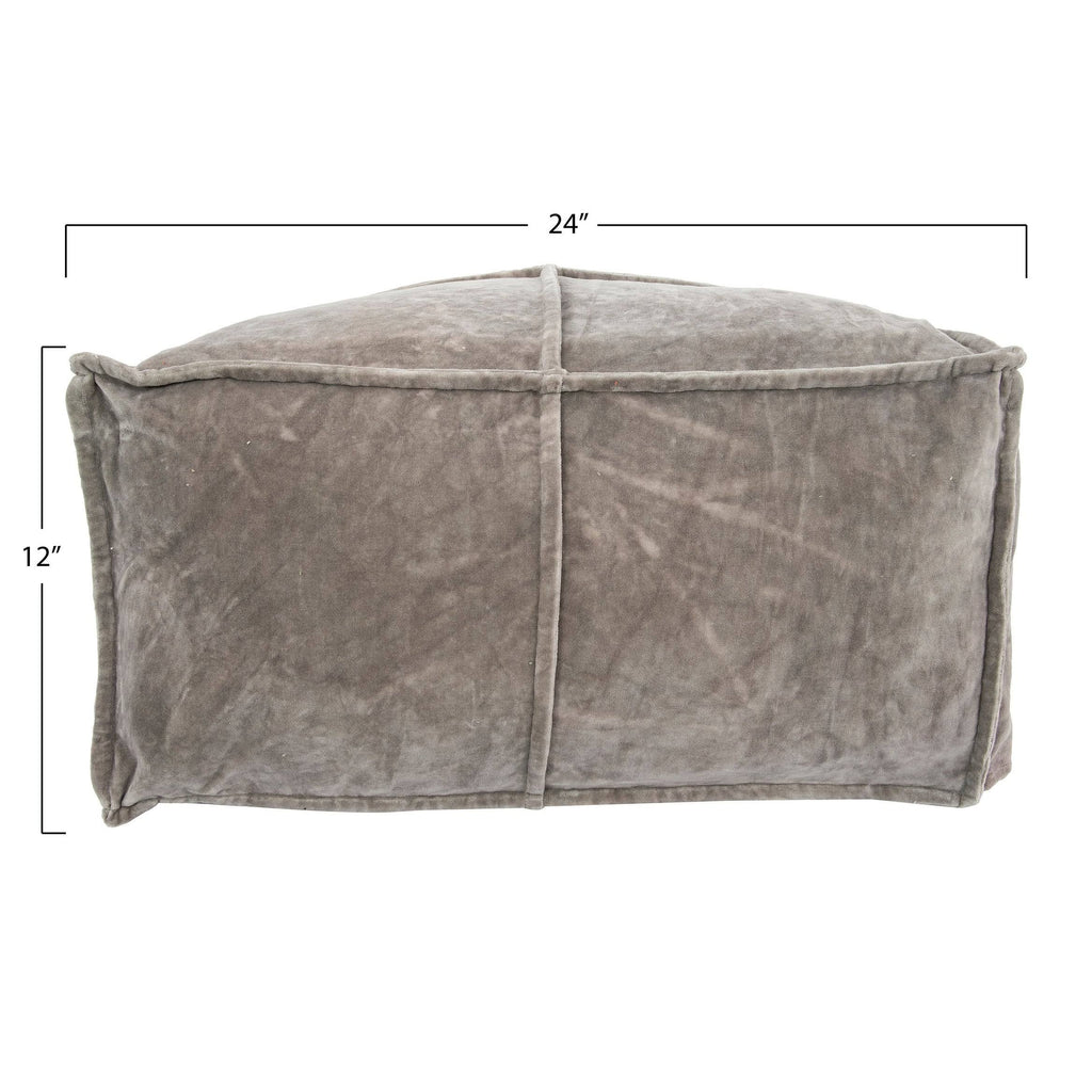 Goldenrod Cotton Velvet Pouf U611067