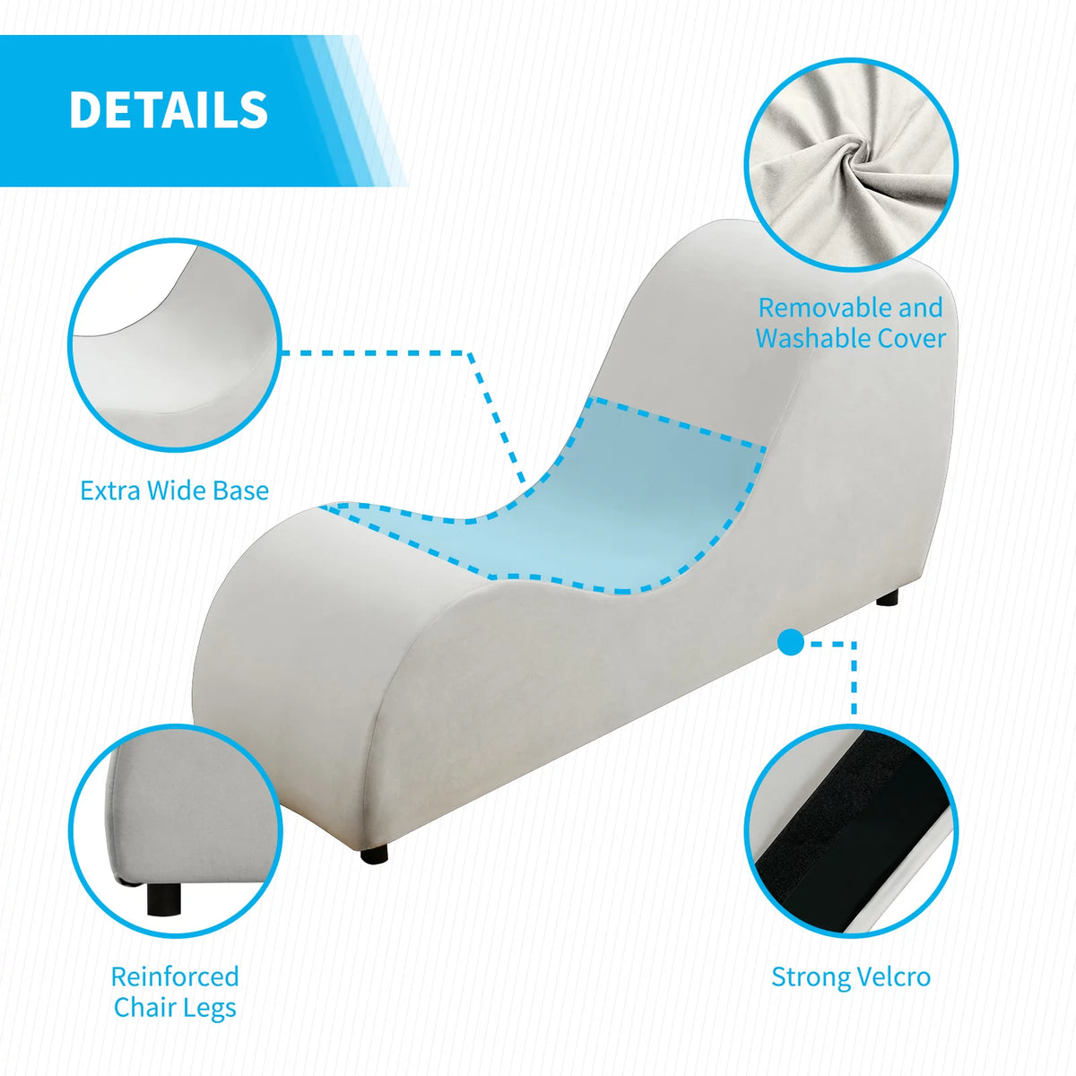 Curved Velvet Yoga Chaise Lounge D4547