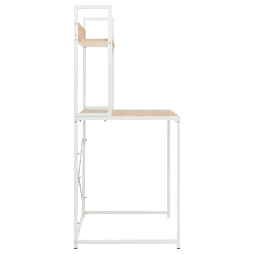 White and Oak Computer Desk L195611