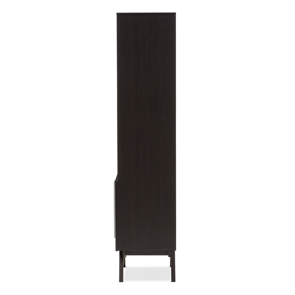 Espresso Brown Finished Wood Bookcase D7590