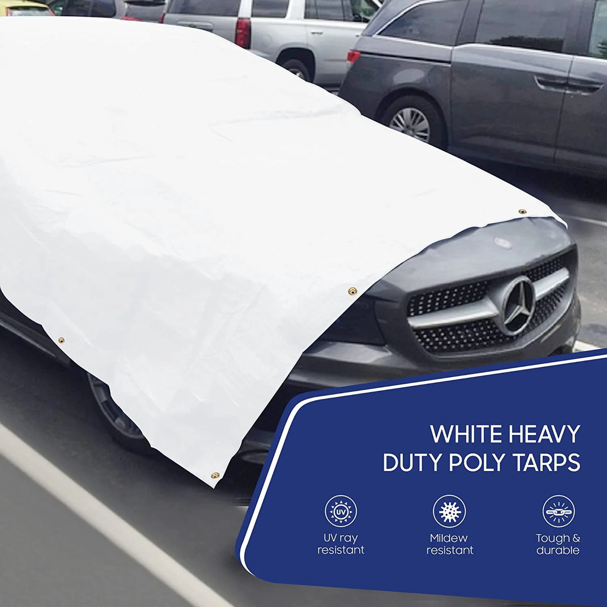 White 12 Mil Waterproof Poly Tarpaulin (6' x 8') W8980
